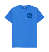 'Bude is My Happy Place' Organic Unisex Blue T shirt.