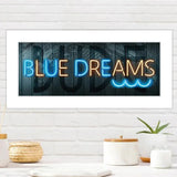 Blue Dreams Neon Panoramic Print | Budeful.