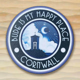 Bude is My Happy Place Round Nighttime Coaster.