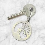 Chrome Budeful Logo Keyring.
