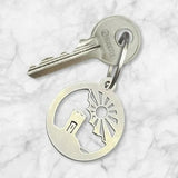 Chrome Budeful Logo Keyring.