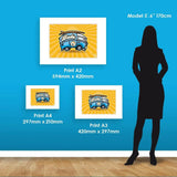 Budeful Yellow VW Camper Luxury Print.