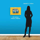 Budeful Yellow VW Camper Fine Art Canvas Print.