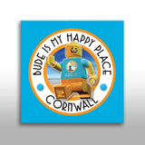 Blocky Bude is My Happy Place Canvas.