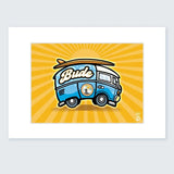 Budeful Yellow VW Camper Luxury Print.