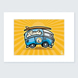Budeful Yellow VW Camper Luxury Print.