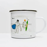 Big Blue Enamel Mug | The Naked Surfers Range | Budeful.