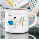 Big Blue Enamel Mug | The Naked Surfers Range | Budeful.