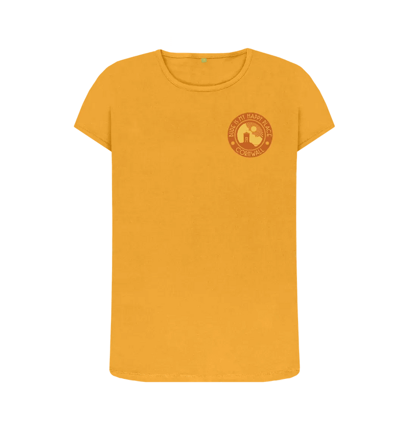 Women's Orange My Happy Place T shirt.