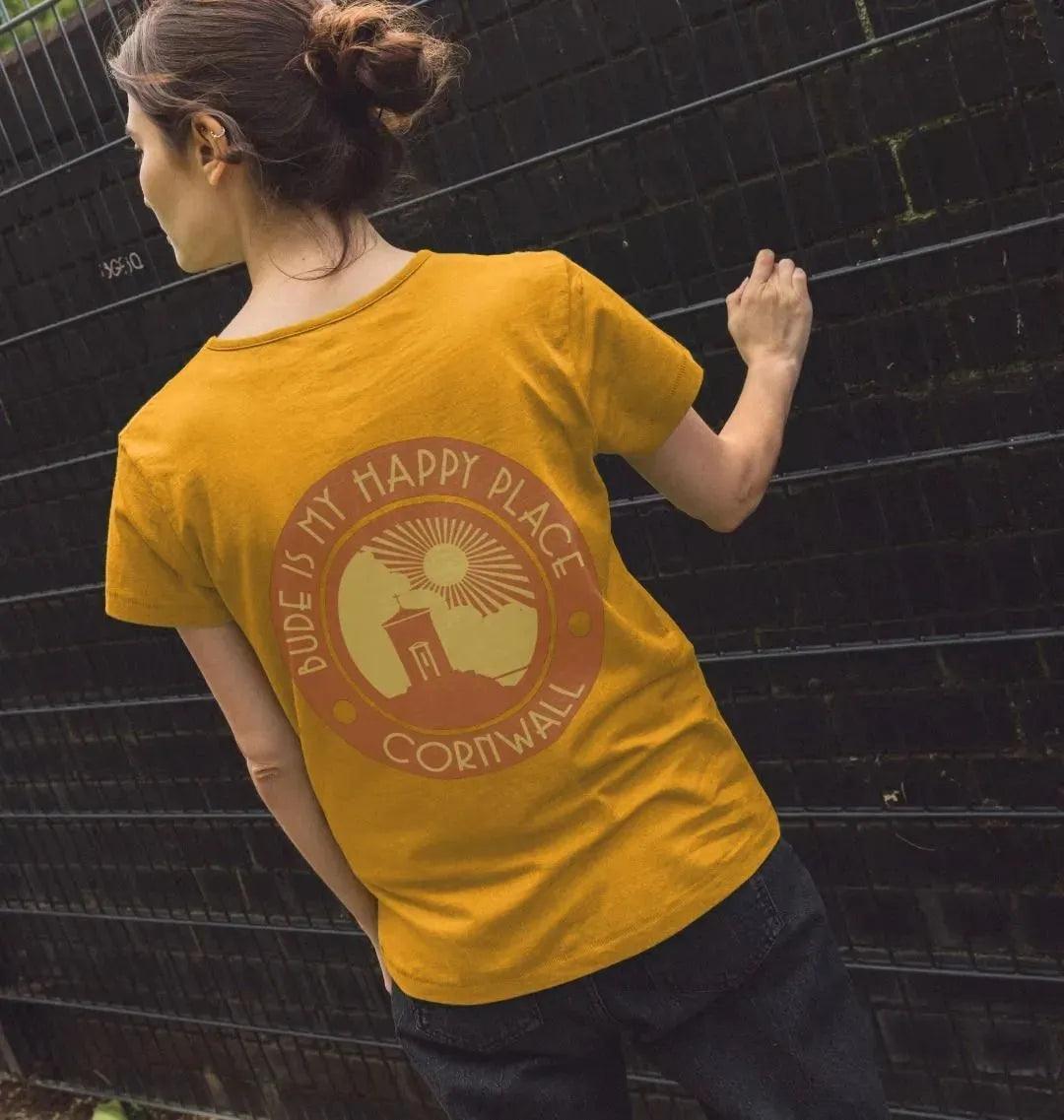 Women's Orange My Happy Place T shirt.