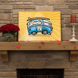 Budeful Yellow VW Camper Fine Art Canvas Print