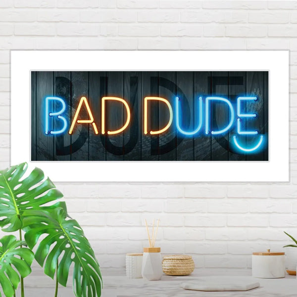 Bad Dude Neon Panoramic Print | Budeful