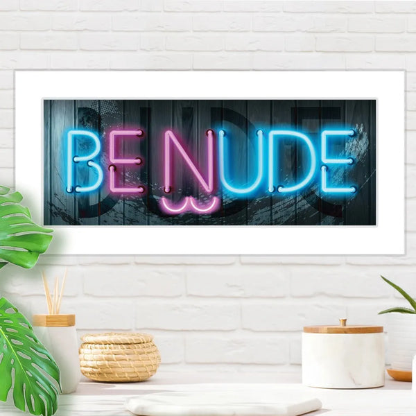 Be Nude Neon Panoramic Print | Budeful