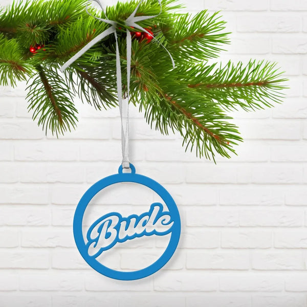 Blue Bude Bauble Tree Decor