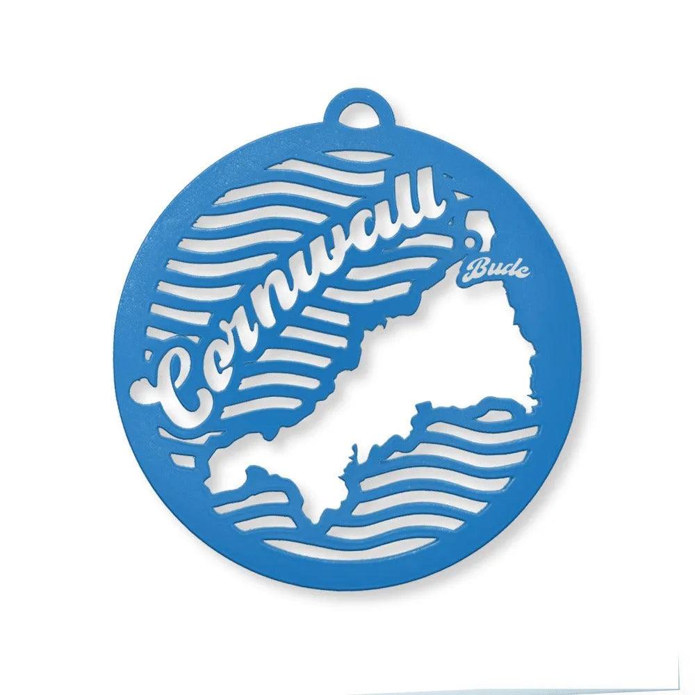 Bude Cornwall Map Wall Hanging.
