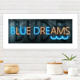 Blue Dreams Neon Panoramic Print | Budeful