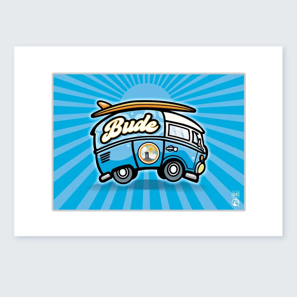 Budeful Blue VW Camper Luxury Print