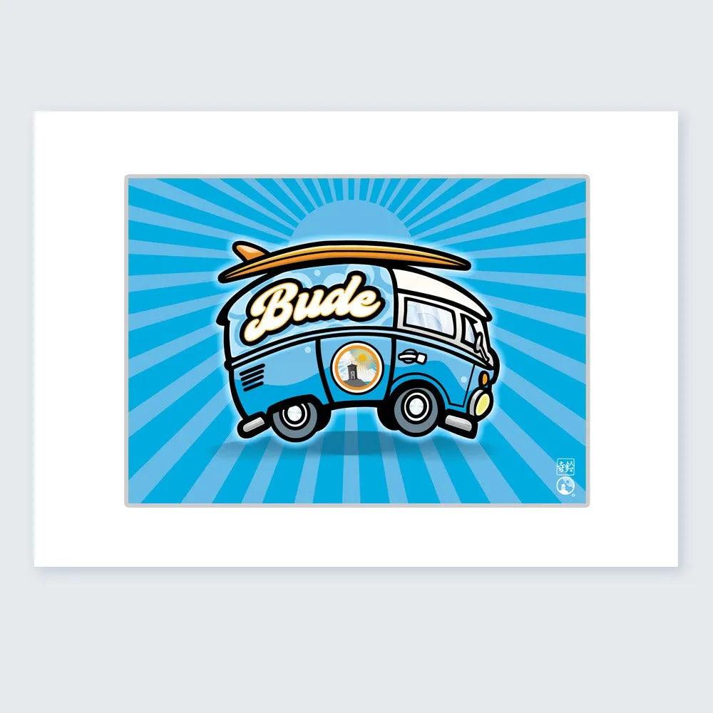 Budeful Blue VW Camper Luxury Print.