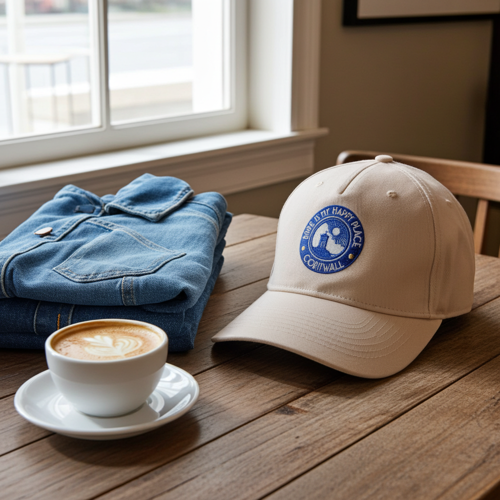 'Bude is My Happy Place' Organic Baseball Cap