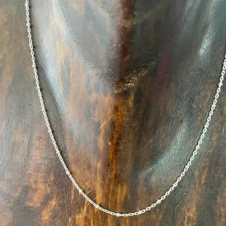 Silver Belcher Necklace Chain 16"