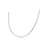 Silver Oxidised Figaro Necklace Chain 22" | Budeful