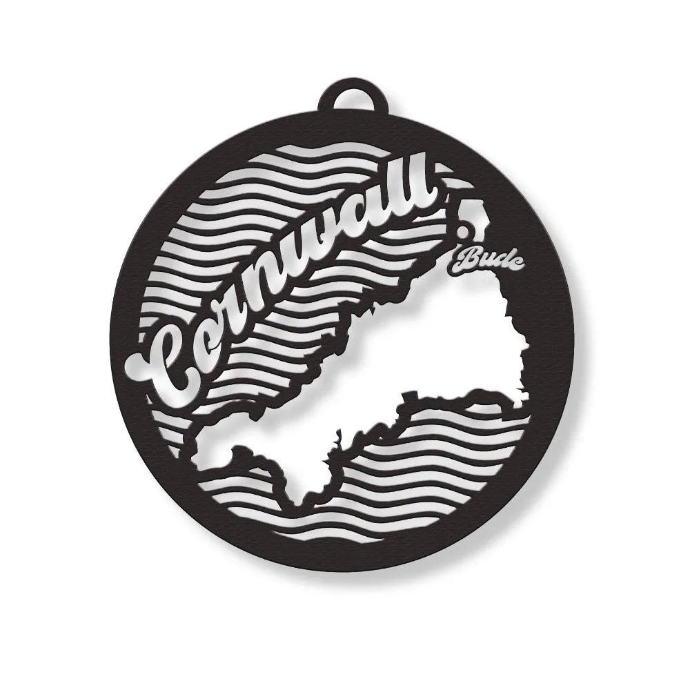 Bude Cornwall Map Wall Hanging.