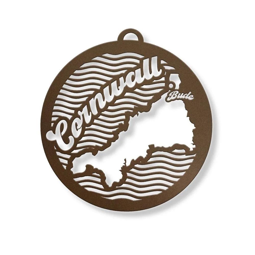 Bude Cornwall Map Wall Hanging.