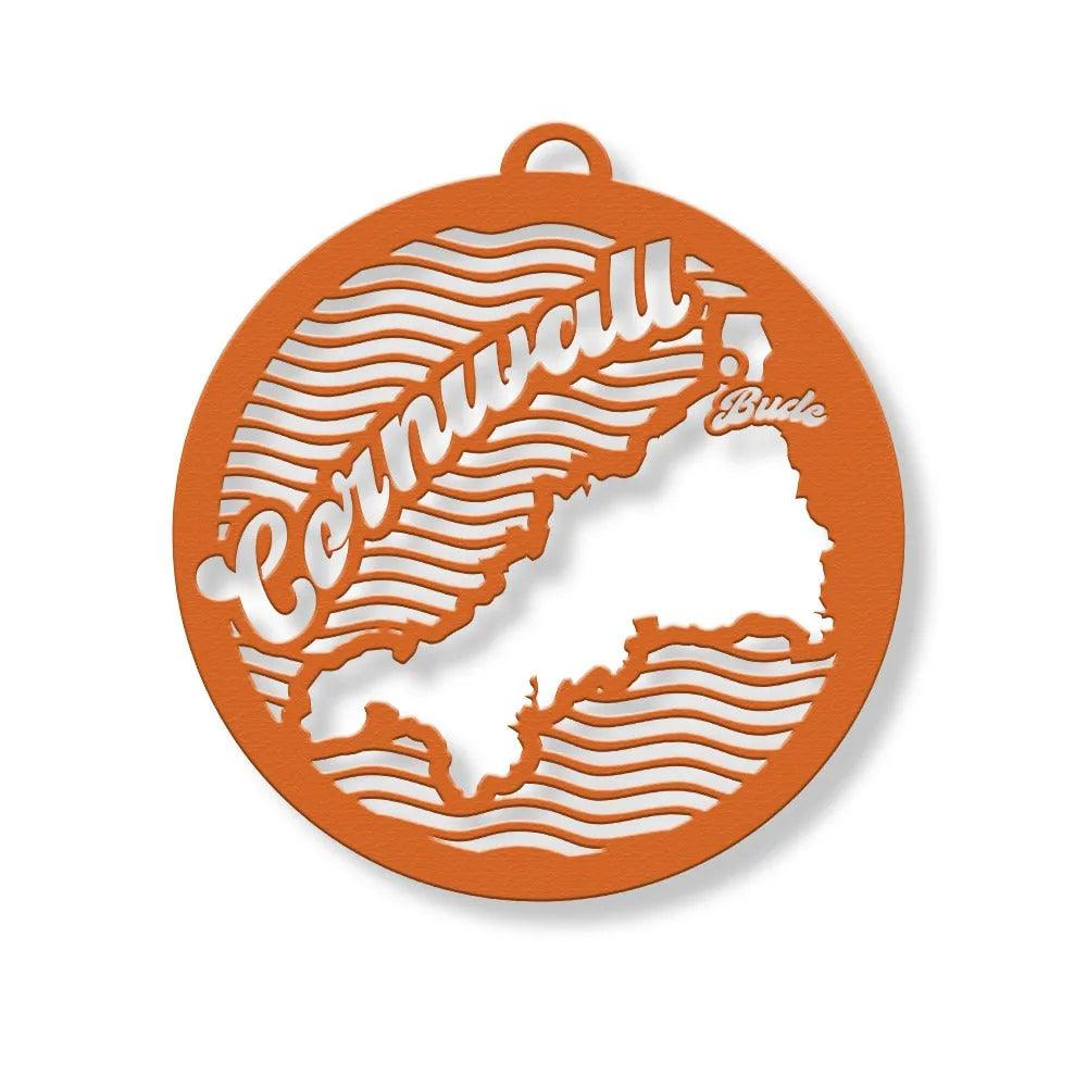 Bude Cornwall Map Wall Hanging.