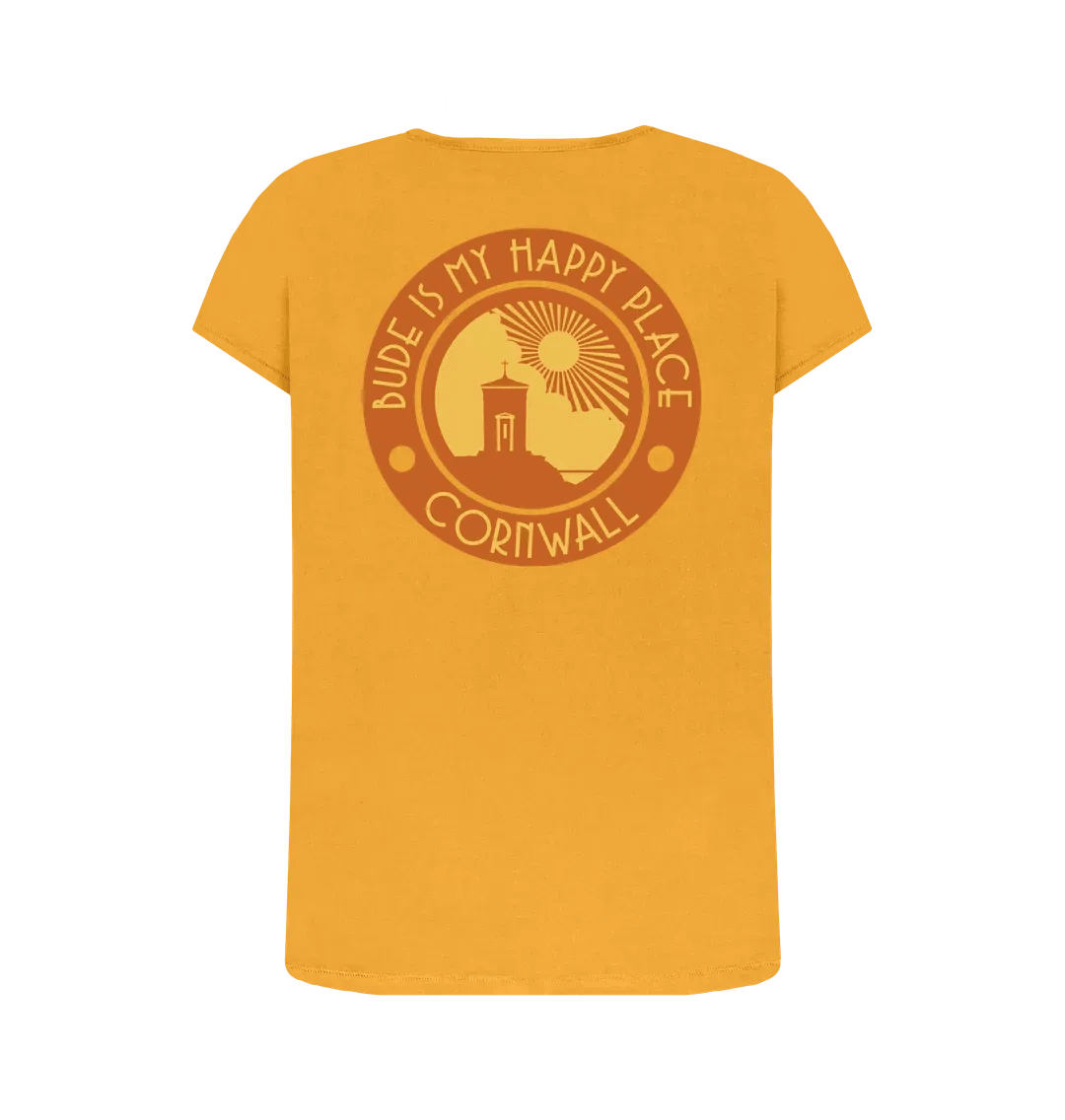 Women's Orange My Happy Place T shirt.