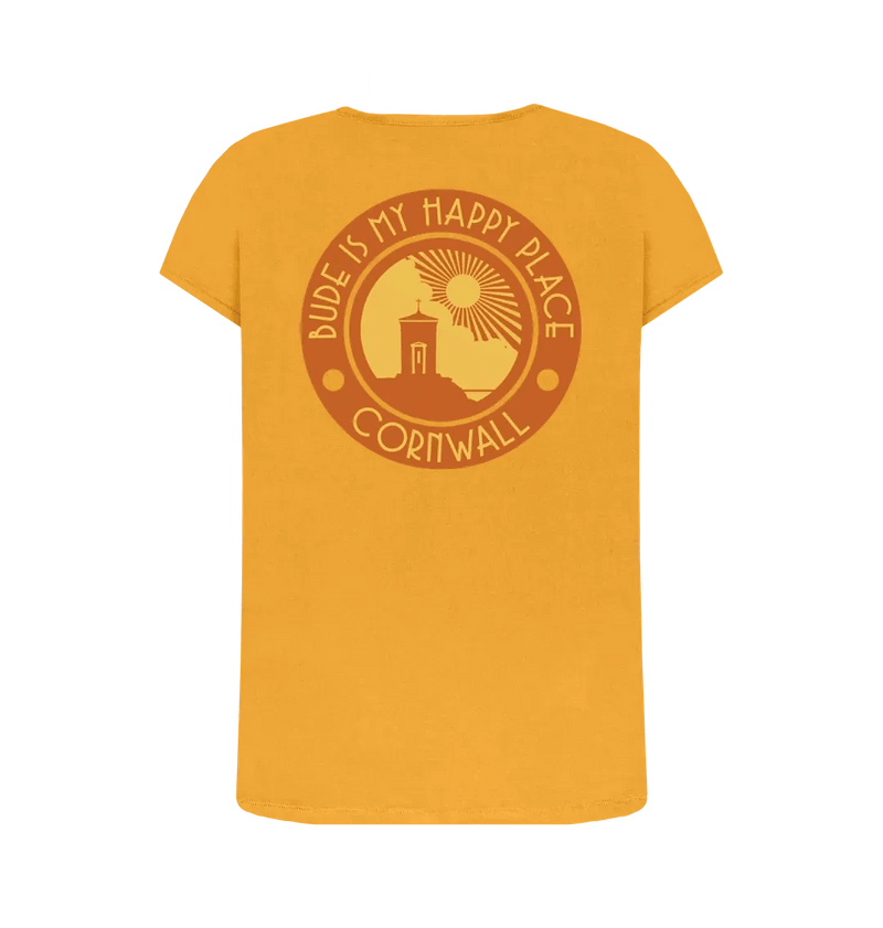 Women's Orange My Happy Place T shirt.