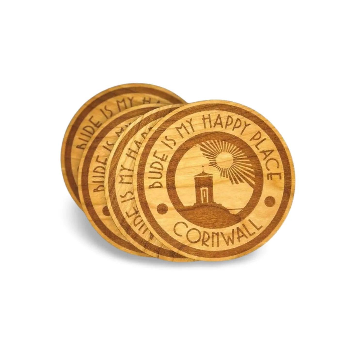 Bude is My Happy Place Coaster Set.