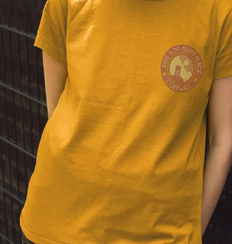 Women's Orange My Happy Place T shirt.