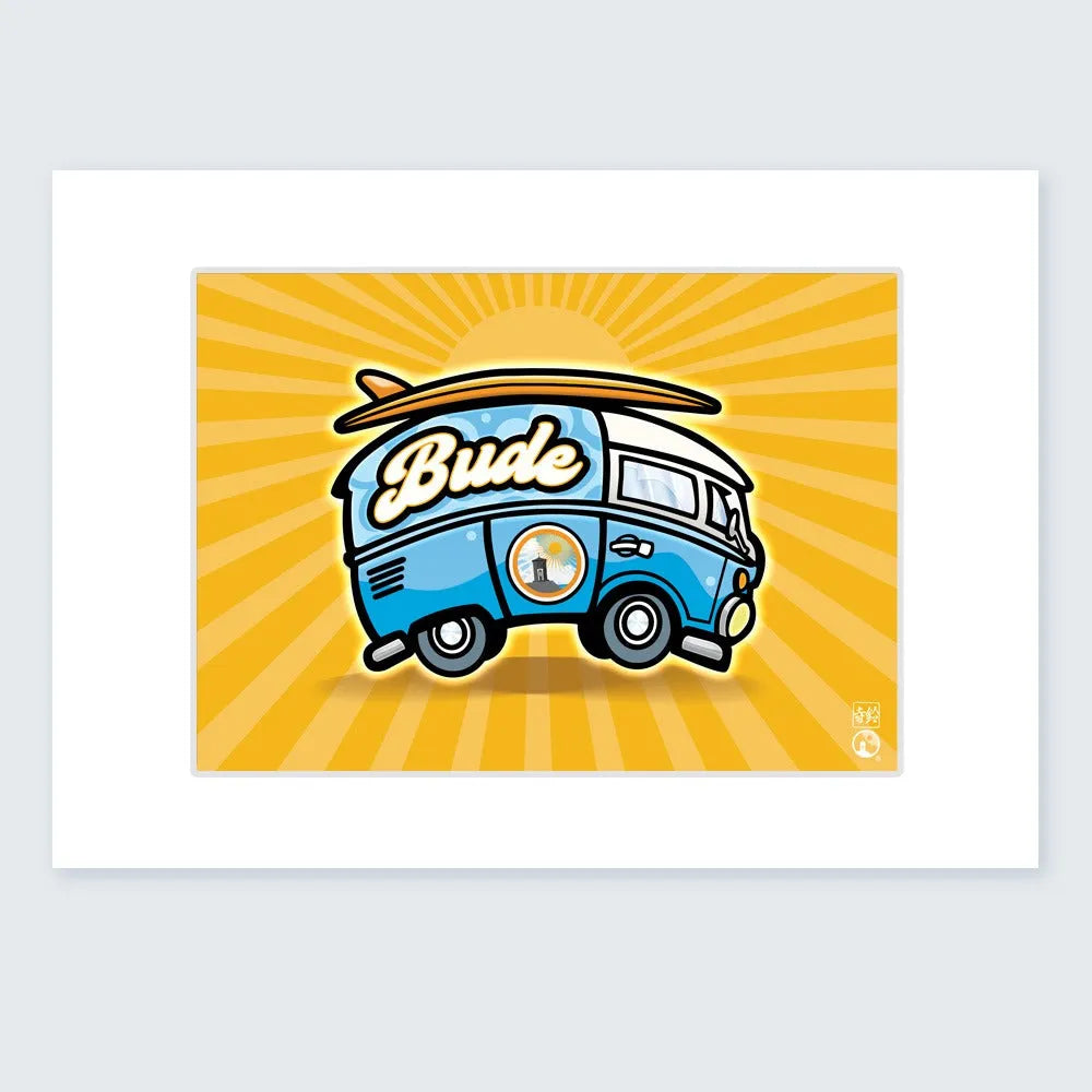 Budeful Yellow VW Camper Luxury Print
