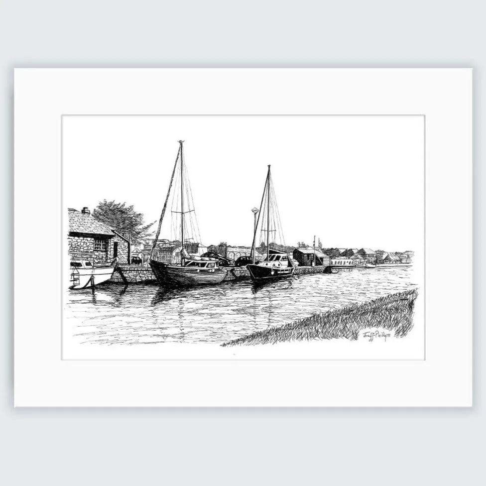 Boats on Canal Luxury Fine Art Print | Budeful.