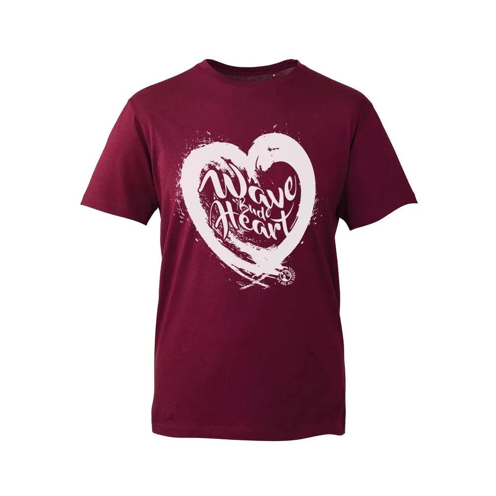 Burgundy Wave Heart T Shirt.