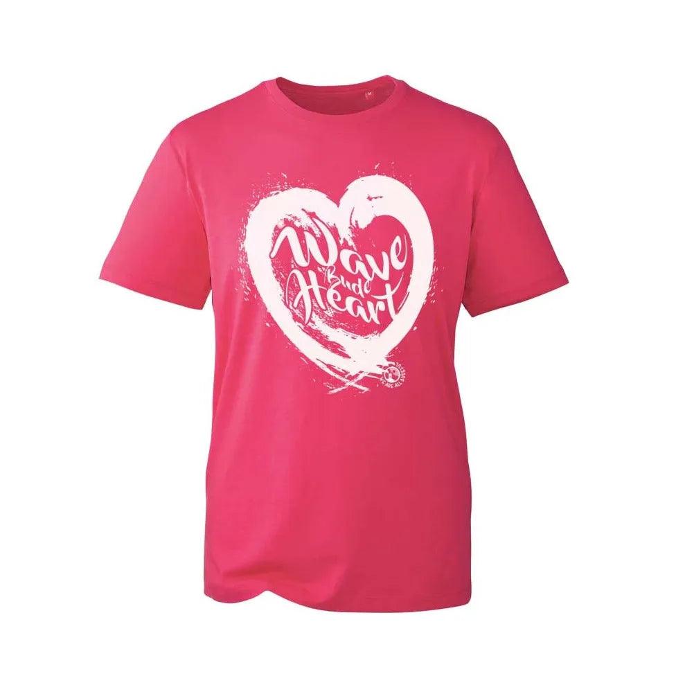 Hot Pink Wave Heart T Shirt.