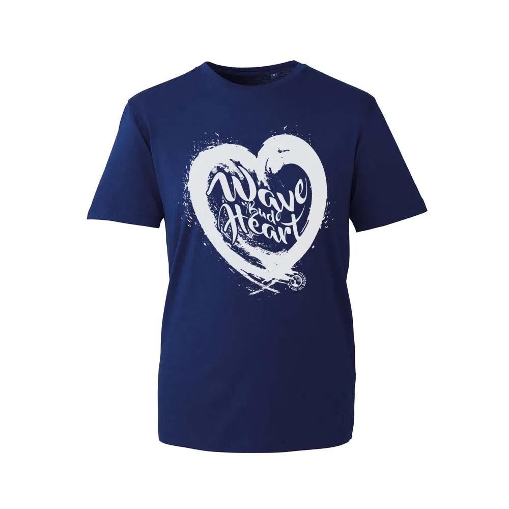 Navy Wave Heart T Shirt | Budeful.