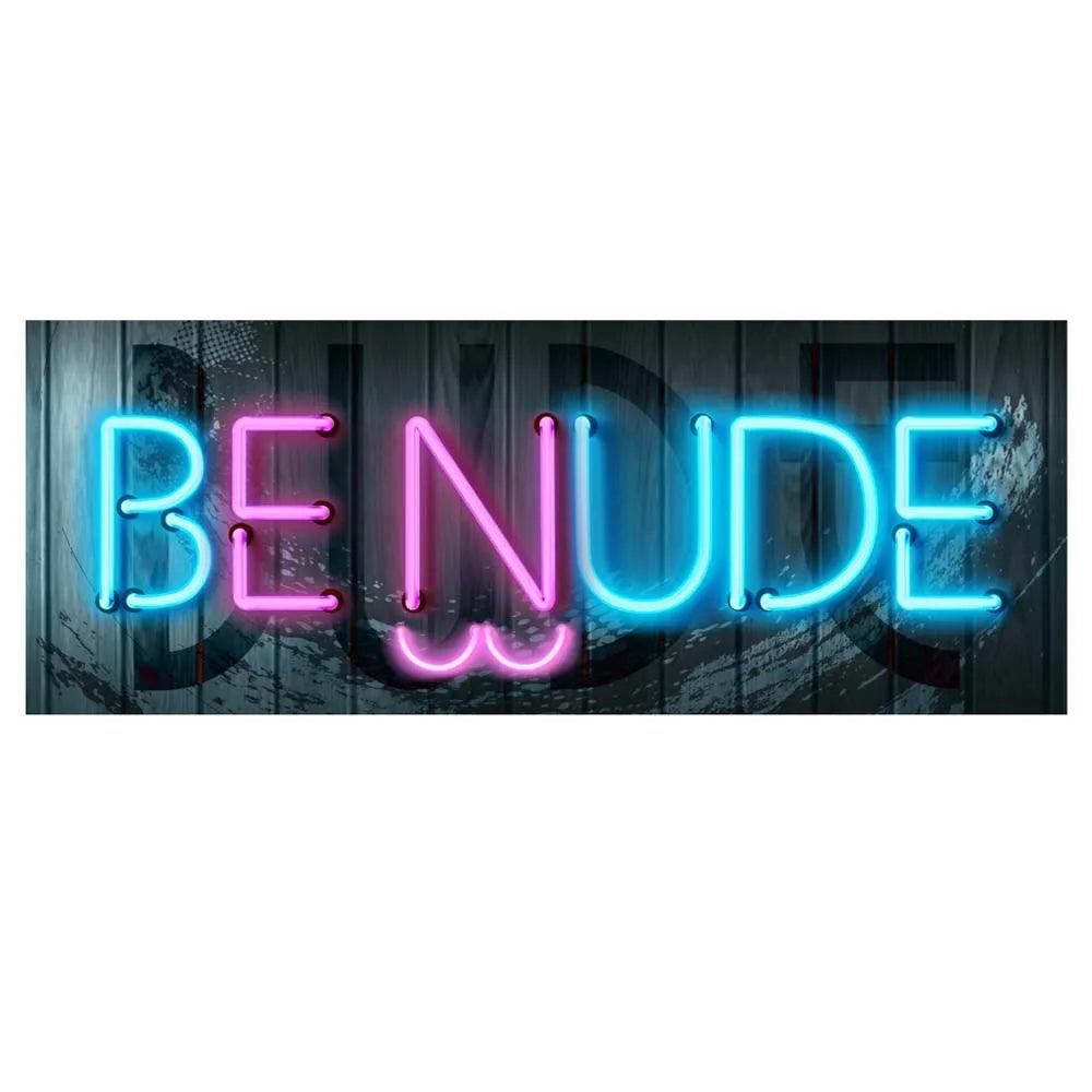 Be Nude Neon Panoramic Print | Budeful.