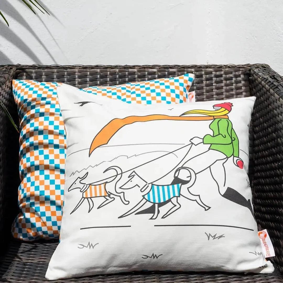 Caroline's Windy Dog Walk Cushion | Budeful.