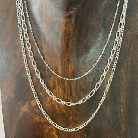 Silver Belcher Necklace Chain 16"