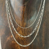 Silver Figaro Necklace Chain 18"